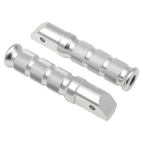 Emgo - Emgo Round Style Footpegs - Passenger - Silver - 50-11261