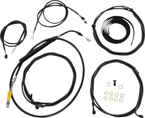 LA Choppers - LA Choppers Complete Plug and Play Cable Kit - 12in.-14in. - ABS - Black - LA-8058KT3-13B