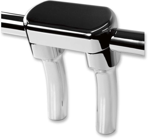 LA Choppers - LA Choppers Hefty Handlebar Riser/Top Clamp Kit - 5-1/2in. Tall with 1in. Pullback - Chrome - LA-7446-05
