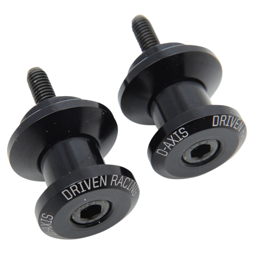 Driven Racing - Driven Racing 6mm Swingarm D Axis Spools - Black/Black - DXS-6 BK