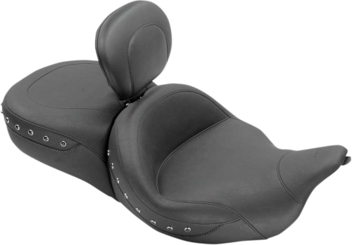Mustang - Mustang Super Touring One-Piece Studded Seat with Driver Backrest - Black Studs - 79586