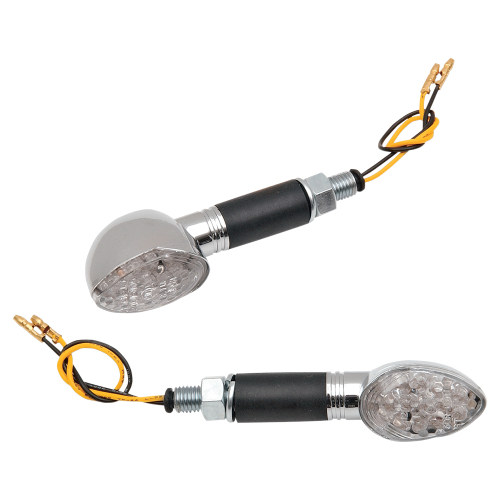 K&S Technologies - K&S Technologies LED Ultra Mini Stalk Marker Lights - Oval with Long Stem Chrome Body - 25-8932