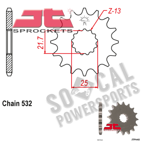 JT Sprockets - JT Sprockets Steel Front Sprocket - 14T - JTF440.14