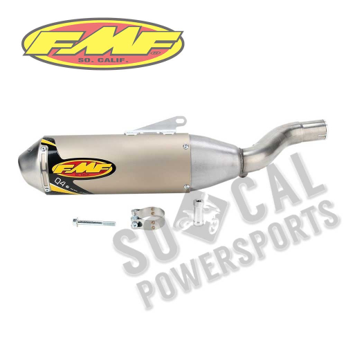 FMF Racing - FMF Racing Q4 Spark Arrestor Slip-On - Stainless Midpipe - 044264