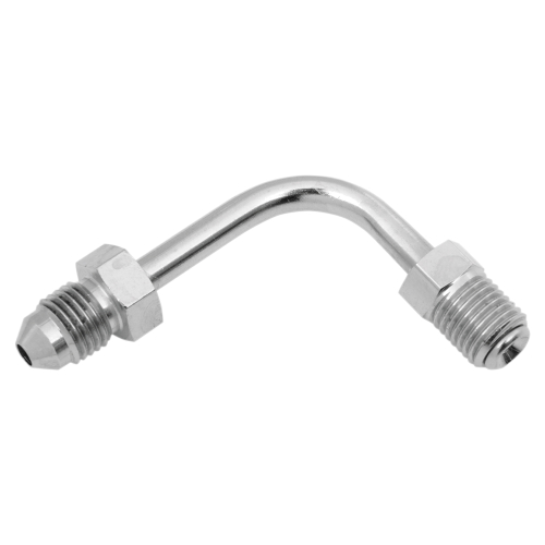 Russell - Russell Cycleflex Universal Brake Line Fitting - Tube, 3/8in 24 Inverted Flare - #3 Male/90 Degree Short - R4282C
