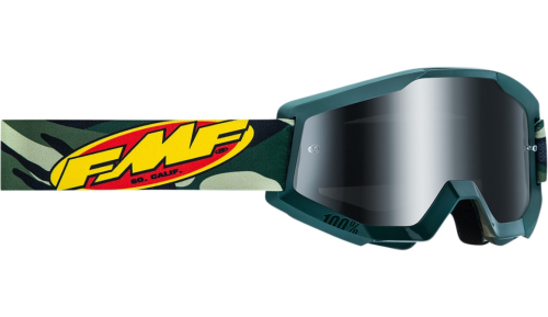 FMF Racing - FMF Racing PowerCore Assault Goggles - F-50400-252-08 - Green / Silver Mirror Lens - OSFM