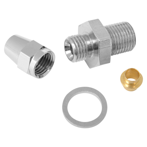Russell - Russell Pro System II Nylon Chrome Steel Male Straight Master Cylinder/Single Fitting - 7/16in.-24 - R4343C