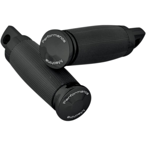 Performance Machine - Performance Machine Contour Male Mount Footpegs - Rubber Wrapped - Black - 0035-0083-B