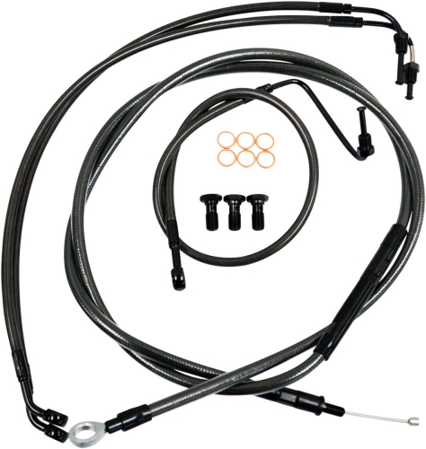 LA Choppers - LA Choppers Cable/Brake Line Kit - 12in.-14in. Ape Hangers - Midnight - LA-8010KT-13M