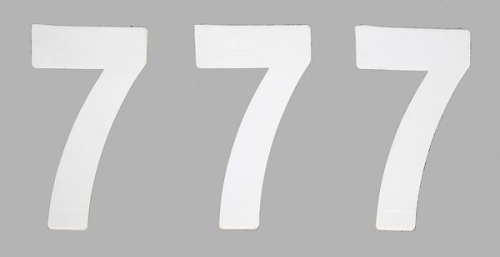 Factory Effex - Factory Effex Mini Pro Number 4in. - No.7 - White - FX04-2567