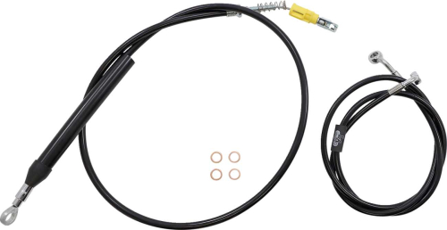 LA Choppers - LA Choppers Complete Handlebar Cable/Brake & Clutch Line/Wire Kit - Black Vinyl - LA-8156KT2-19B