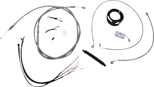 LA Choppers - LA Choppers Complete Handlebar Cable/Brake & Clutch Line/Wire Kit - Stainless Braided - LA-8156KT2-13