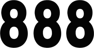 Factory Effex - Factory Effex Pro Numbers 4in. - No. 8 - Black - 04-2578