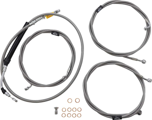 LA Choppers - LA Choppers Standard Handlebar Cable/Brake & Clutch Line/Wire Kit - Stainless Braided - LA-8056KT-13