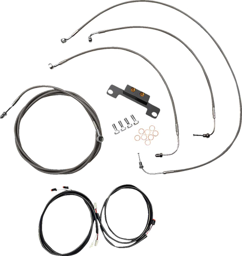 LA Choppers - LA Choppers Complete Plug and Play Cable Kit - Stainless Braided - LA-8056KT3-08
