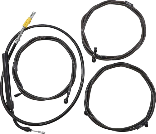LA Choppers - LA Choppers Complete Handlebar Cable/Brake & Clutch Line/Wire Kit - Midnight Braided - LA-8056KT2-13M