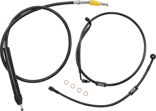 LA Choppers - LA Choppers Cable/Brake Line Kit - 18-20in. Ape Hangers - Midnight Braided - LA-8155KT-19M