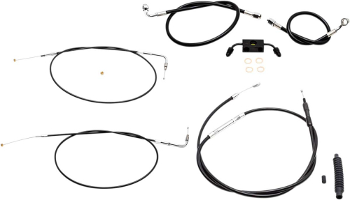 LA Choppers - LA Choppers Cable/Brake Line Kit - Mini Ape Hangers - Black - LA-8321KT-08B
