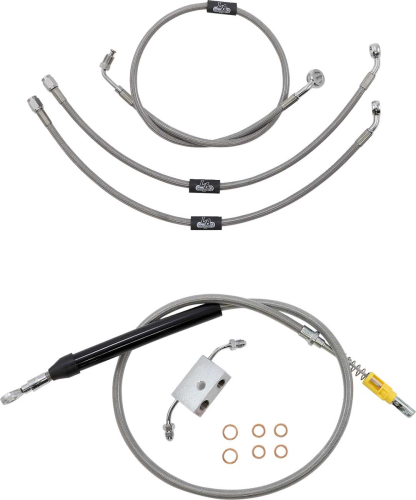 LA Choppers - LA Choppers Cable/Brake Line Kit - 12-14in. Ape Hangers - Stainless Steel - LA-8157KT-13