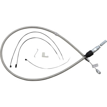 Magnum - Magnum Alternate Length Polished Stainless Quick Connect Braided Upper Clutch Cable - 36in. - 52342HE