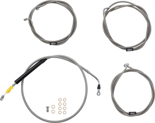 LA Choppers - LA Choppers Standard Handlebar Cable/Brake & Clutch Line/Wire Kit - Stainless Braided - LA-8056KT-19
