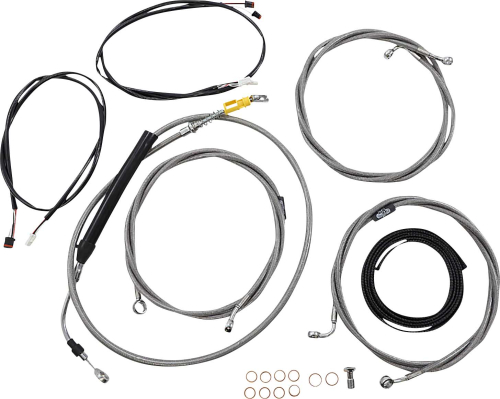 LA Choppers - LA Choppers Complete Plug and Play Cable Kit - 12in.-14in. - ABS - Stainless - LA-8058KT3-13