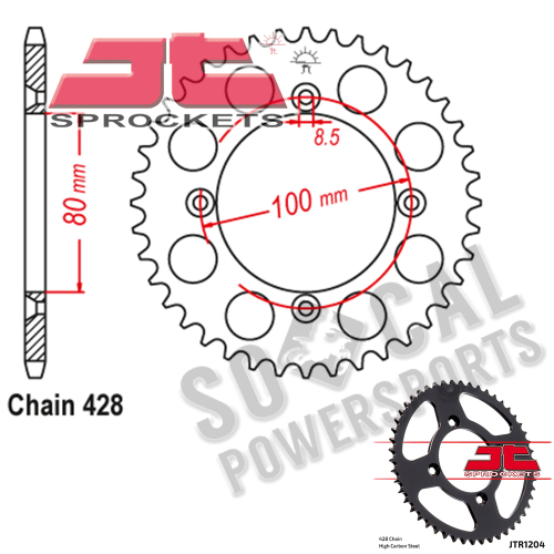 JT Sprockets - JT Sprockets Steel Rear Sprocket - 46T - JTR1204.46