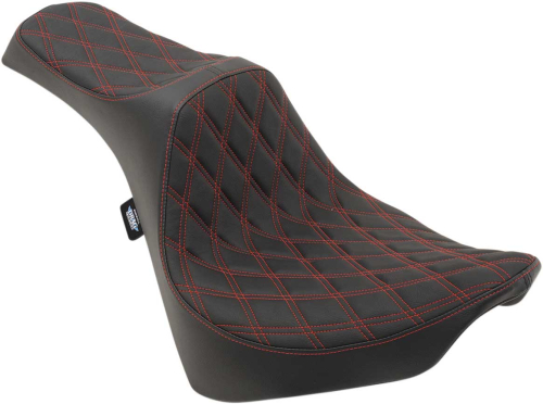 Drag Specialties - Drag Specialties Predator III Seat - Double Diamond - Red Thread - 0802-1147