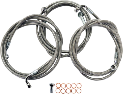 LA Choppers - LA Choppers Stainless Steel Brake Line Kit - 15-17in. Ape Hangers - LA-8052B16