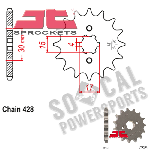 JT Sprockets - JT Sprockets Steel Front Sprocket - 14T - JTF274.14