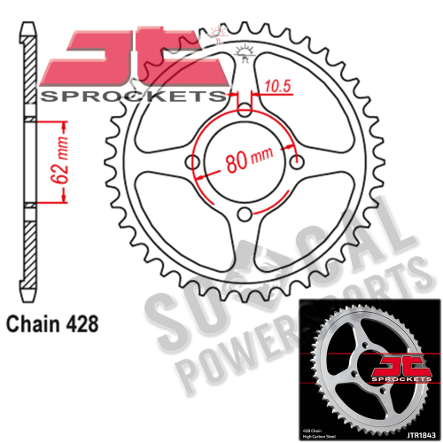 JT Sprockets - JT Sprockets Steel Rear Sprocket - 49T - JTR1843.49