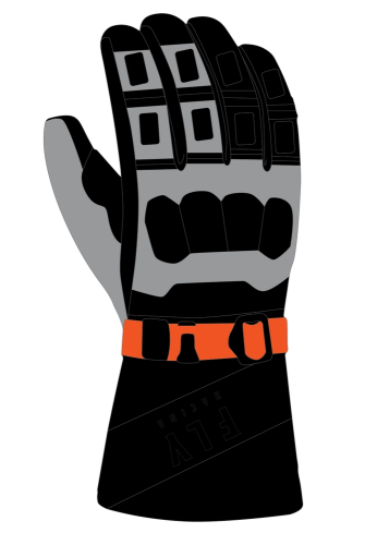 Fly Racing - Fly Racing Glacier Gloves - 363-3942L - Black/Gray/Orange - Large