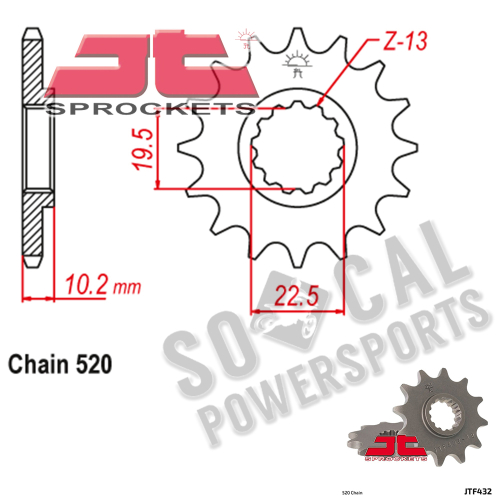 JT Sprockets - JT Sprockets Steel Front Sprocket - 14T - JTF432.14