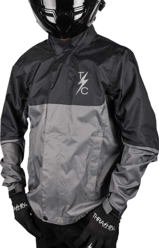 Thrashin Supply Company - Thrashin Supply Company Waterproof Mission Rain Jacket - TMJ-11-09 - Black/Gray - Medium