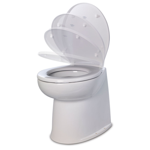 Jabsco - Jabsco 17" Deluxe Flush Raw Water Electric Toilet w/Soft Close Lid - 12V