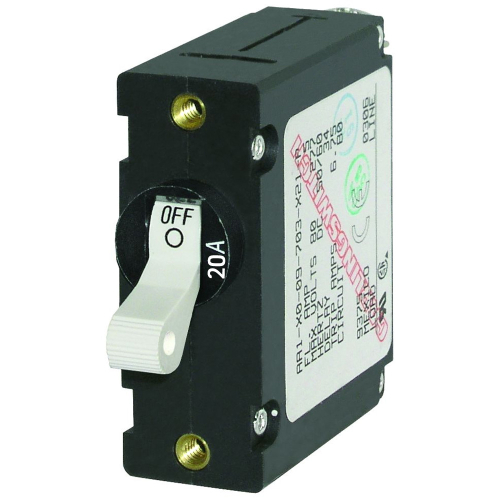 Blue Sea Systems - Blue Sea 7214 AC/DC Single Pole Magnetic World Circuit Breaker - 20AMP