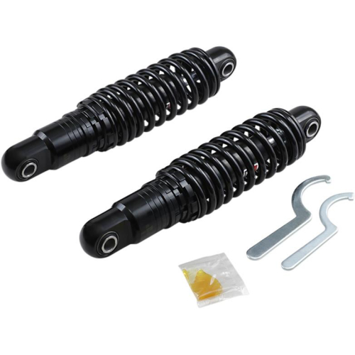 Drag Specialties - Drag Specialties Premium Ride-Height Heavy Duty Adjustable Shocks - 11in. - Black - 1310-1670