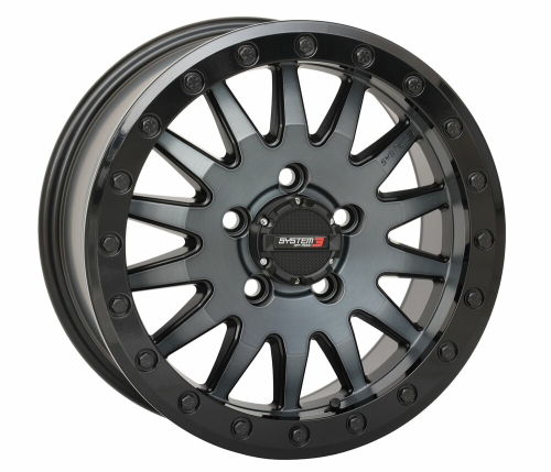 System 3 - System 3 SB-8 Beadlock Wheel - 15x7 - 5+2 (38mm) - 5/4.5 - Matte Brushed Gray - 15S3-8644