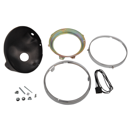 Emgo - Emgo Kawasaki Style 7in. Headlight Assembly - Black - 66-65010