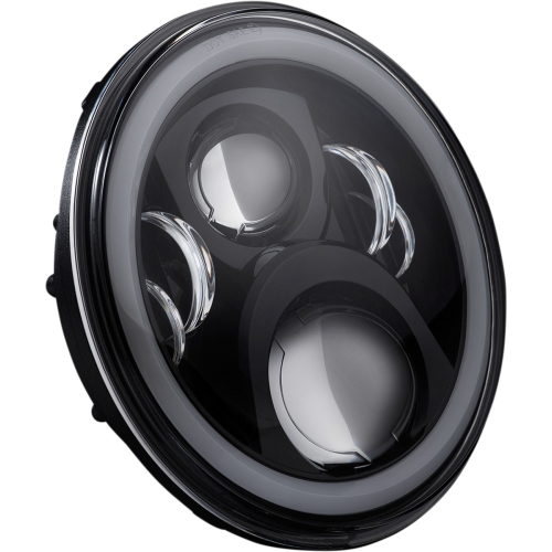 Custom Dynamics - Custom Dynamics 7in. LED Halo Headlamp with Harness Adapter - Black - CD-7-14-B