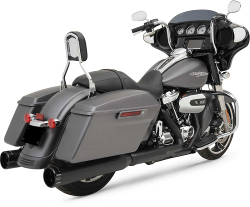 Khrome Werks - Khrome Werks 4.50in. HP-Plus Slip-On - Black with Black Billet End Caps - 202825
