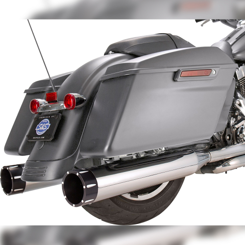 S&S Cycle - S&S Cycle MK45 4-1/2in. Performance Muffler - Chrome with Chrome Tracer End Caps - 550-0668