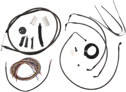 LA Choppers - LA Choppers Complete Handlebar Cable and Brake Line Kit - Midnight - LA-8010KT2-13M