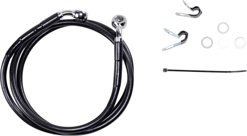 Drag Specialties - Drag Specialties Extended Stainless Steel Front Brake Line Kit - Black Vinyl Coated - 47 3/4in. - 660310-6BLK