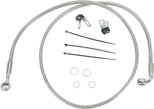 Drag Specialties - Drag Specialties Extended Stainless Steel Front Brake Line Kit - Clear Coated - 47in. - 640110-6