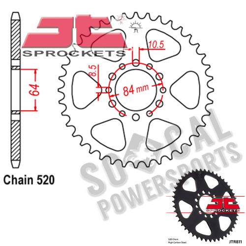 JT Sprockets - JT Sprockets Steel Rear Sprocket - 39T - JTR811.39