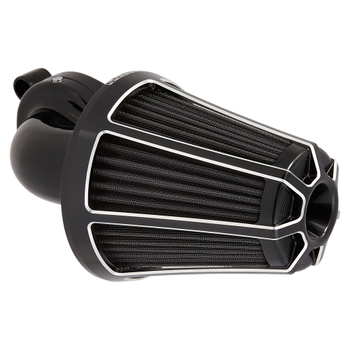 Arlen Ness - Arlen Ness Monster Sucker Air Cleaner Kit with Cover - Beveled - Black - 81-008