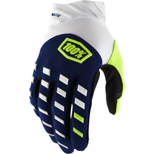 100% - 100% Airmatic Gloves - 10028-375-10 - Navy/White - Small