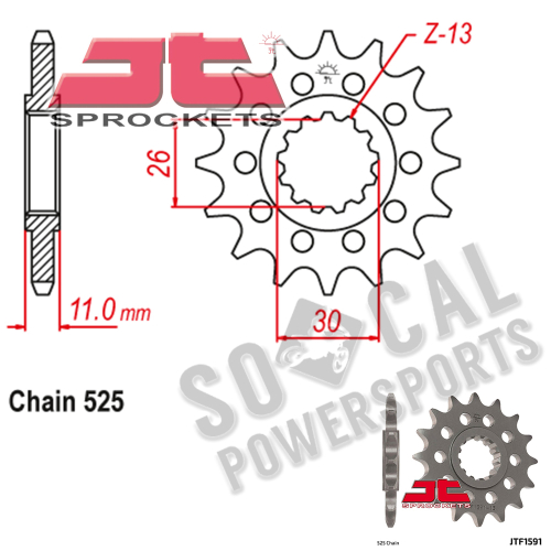 JT Sprockets - JT Sprockets Steel Front Sprocket - 16T - JTF1591.16