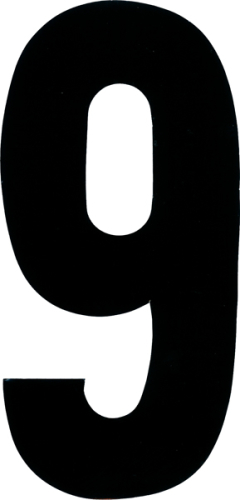 Dirt Digits - Dirt Digits Extreme Digits Competition Stick-On 6in. Black Number - 9 - XT63B-9